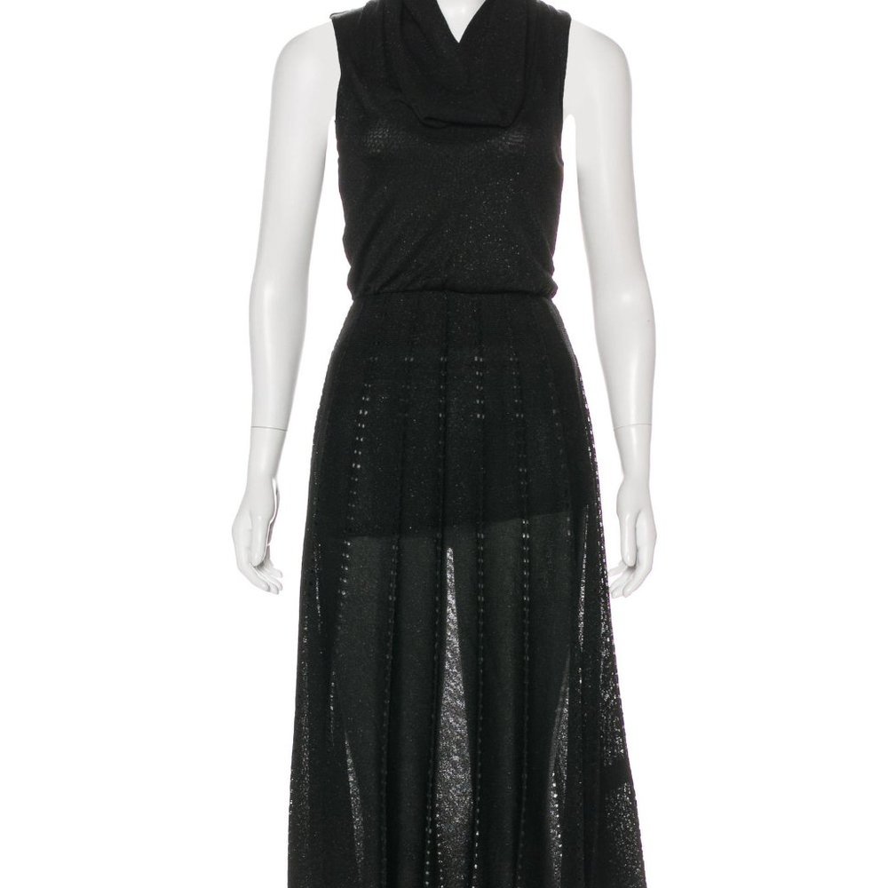 ALICE + OLIVIA Textured Knit semi transparentDress